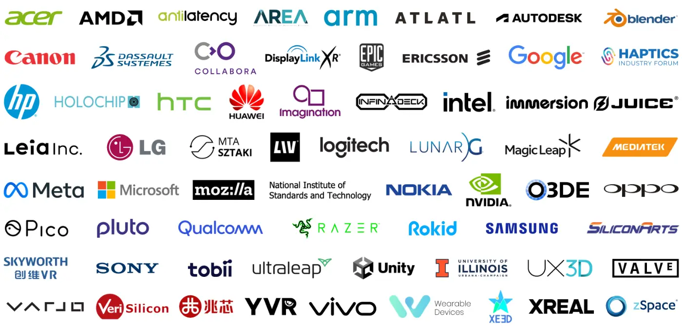 Company logos supporting OpenXR